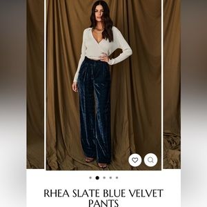 12TH TRIBE Blue Velvet Pants